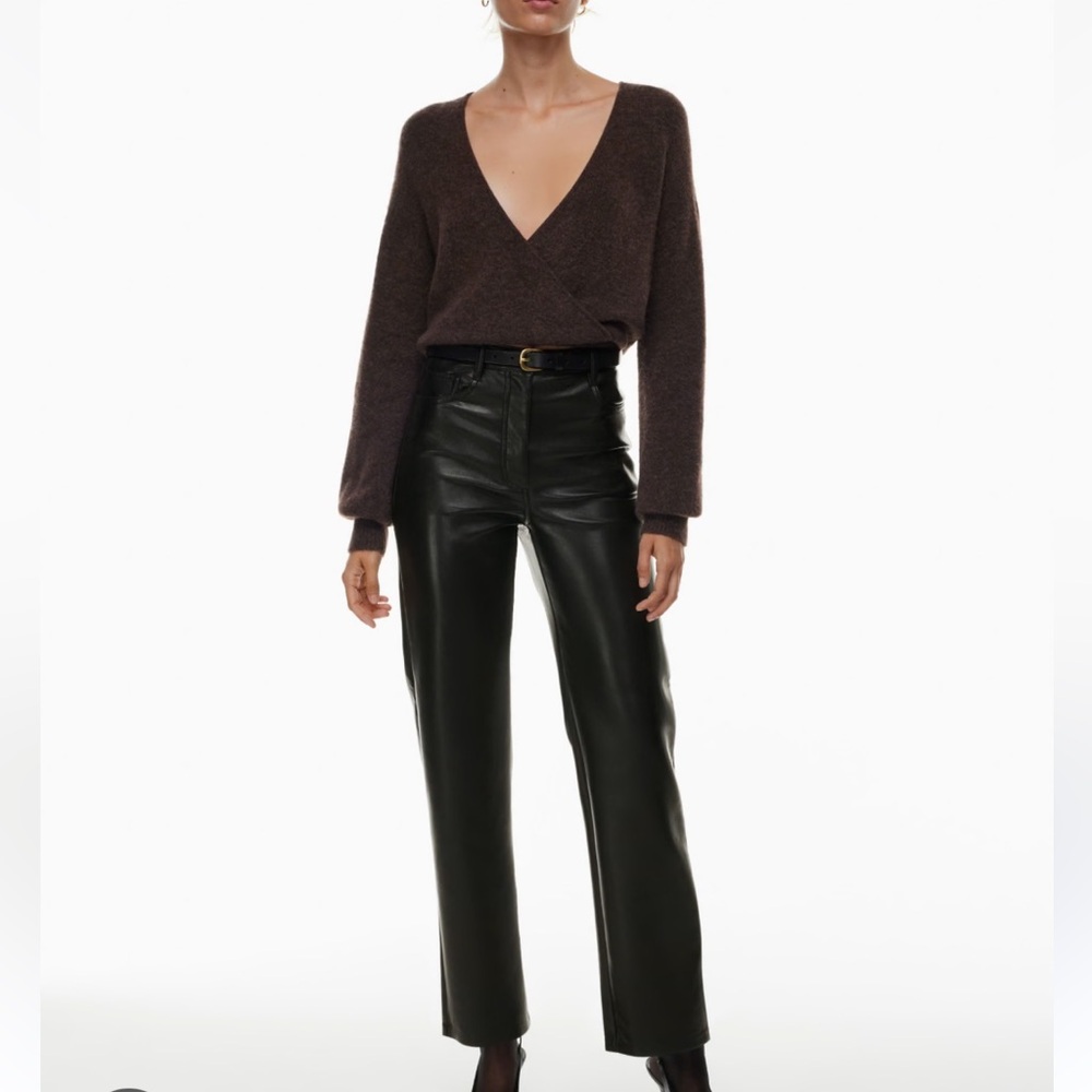 Aritzia Melina Faux Leather Pants in Black - Picture 1 of 3